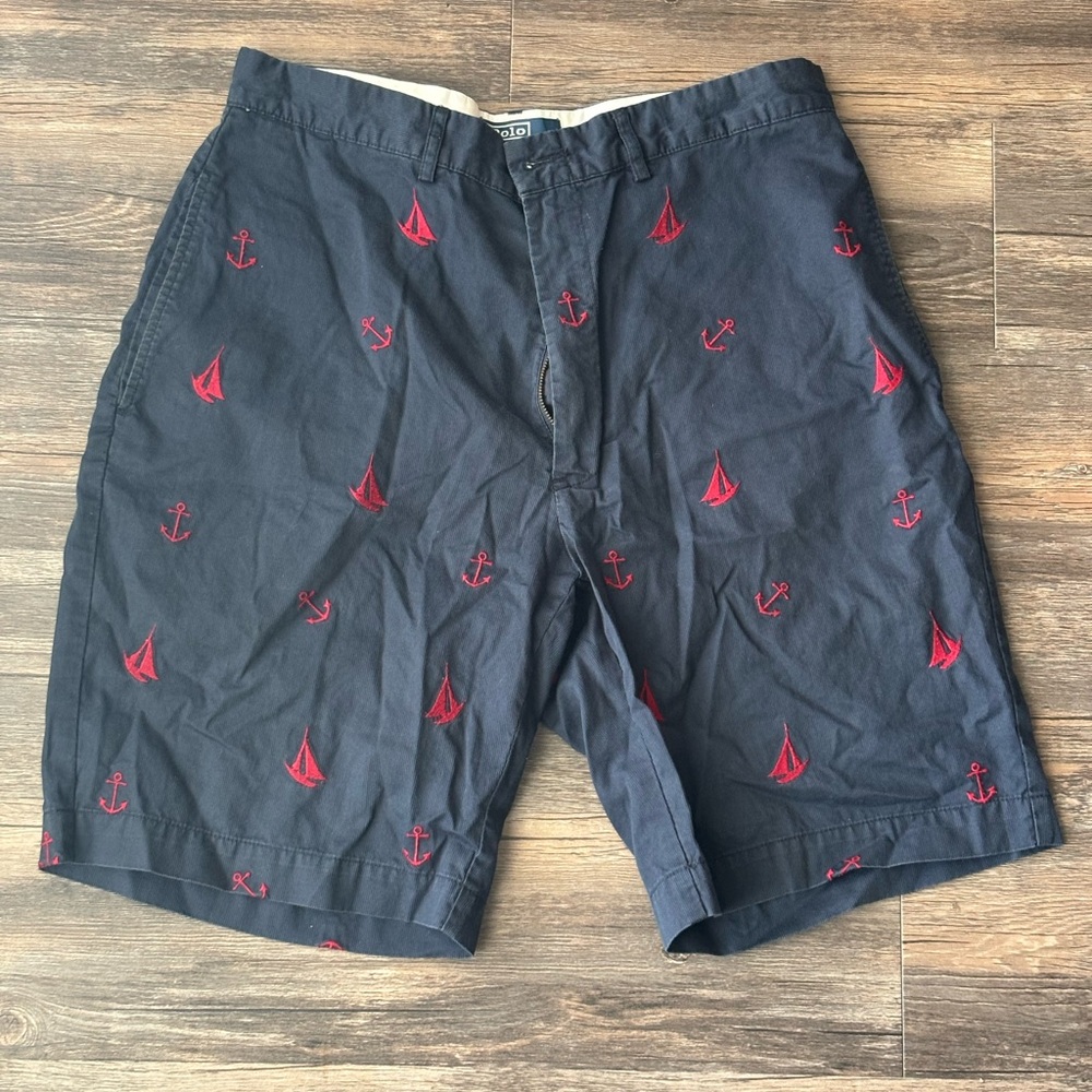 Ralph Lauren Navy and Cream Polo Shorts